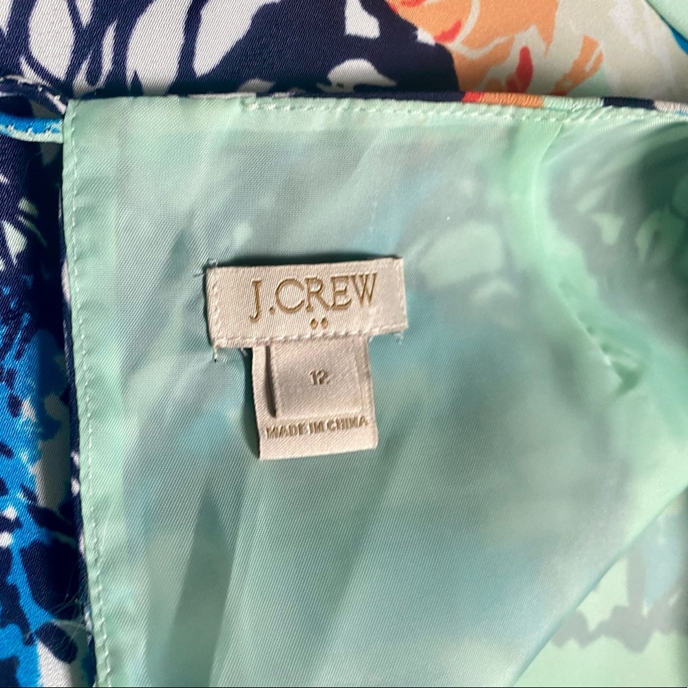 Size 12 J. Crew Floral Short Sleeve Shift Dress - Picture 8 of 10